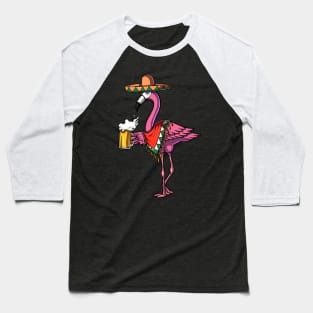 Flamingo Cinco de Mayo Fiesa Baseball T-Shirt